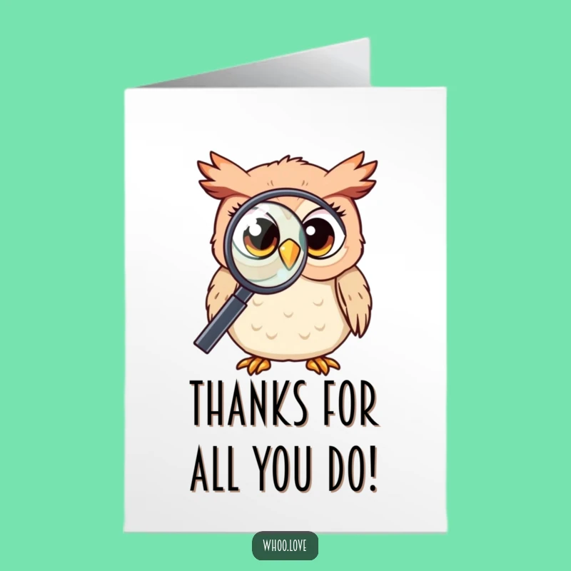 Free Printable Thank You Card: Curious Owl - Appreciate the Details