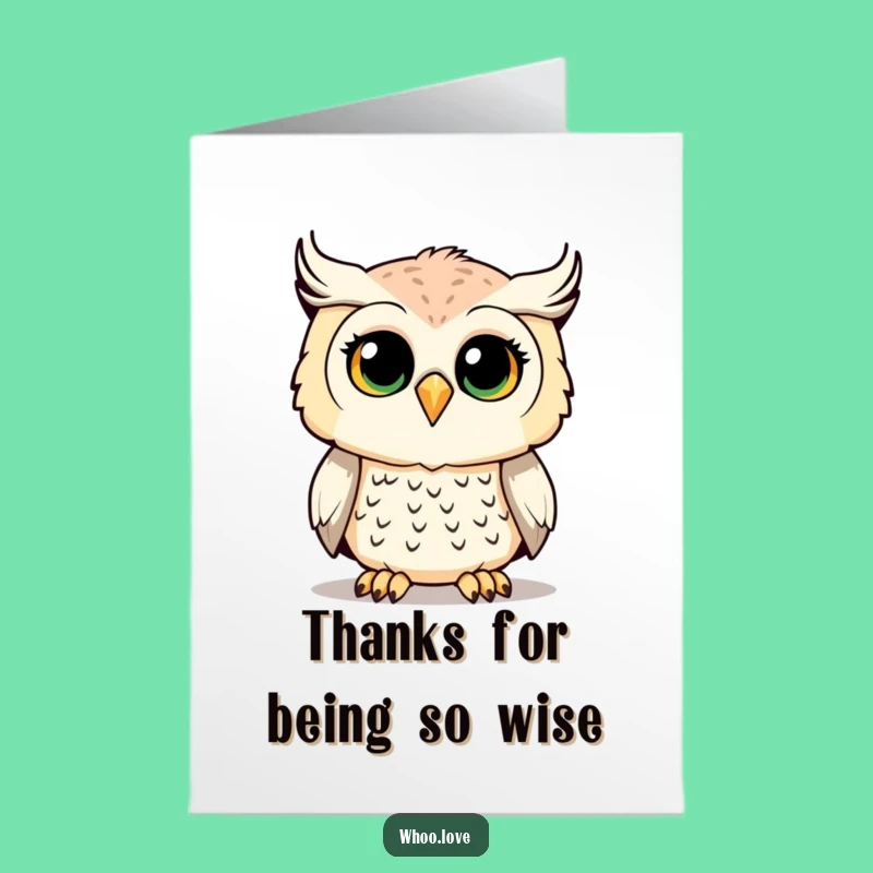 Free Printable Thank You Card: Curious Owl, Funny Downloadable Gift for Gratitude