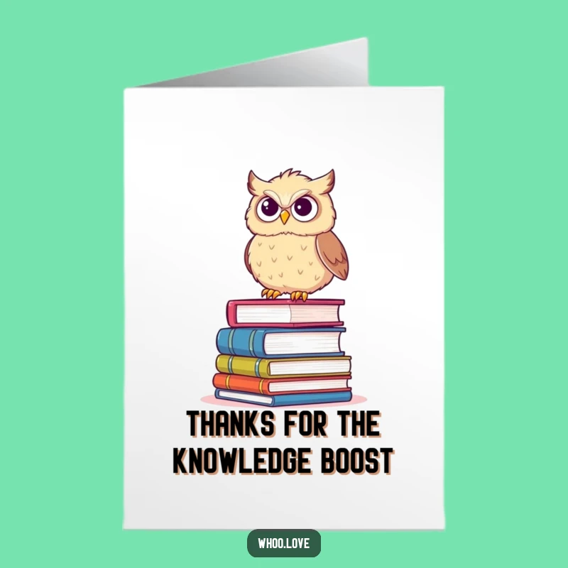 Free Printable Thank You Card: Book Owl Balance, Funny Downloadable Gift for Gratefulness