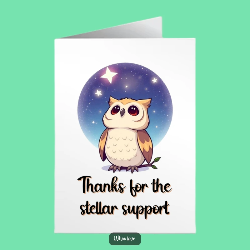 Free Printable Thank You Card: Dreamy Owl Stars - Downloadable Appreciation Gift