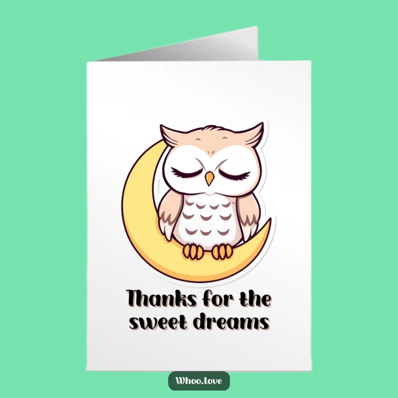 Free Printable Thank You Card: Sleepy Owl Moon Funny Downloadable Gift