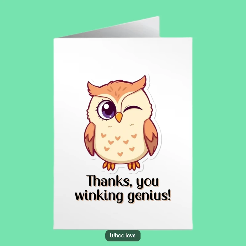 Free Printable Thank You Card: Owl's Cheeky Thanks - Grateful Downloadable Humor