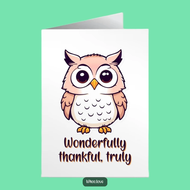 Free Printable Thank You Card: Curious Owl Wonders Why - Funny Downloadable Gift