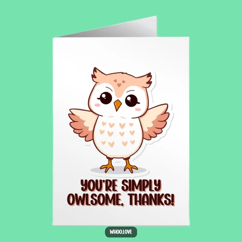 Free Printable Thank You Card: Dancing Owl, Funny Downloadable Gift for Appreciation