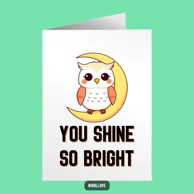 Free Printable Moon Owl Thank You Card - Calming Downloadable Gift for Grateful Thanks
