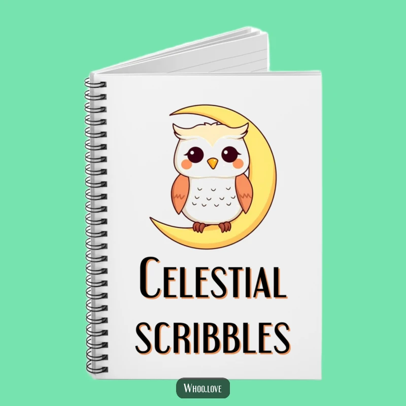 Funny Smiling Owl Moon Notebook: Journal Your Nighttime Thoughts