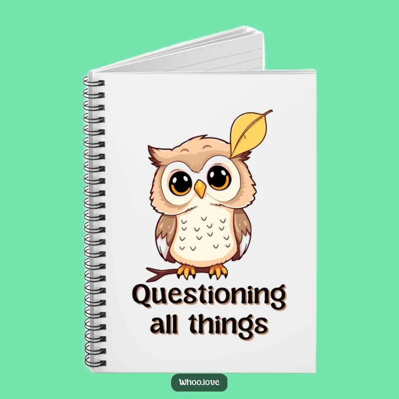 Funny Curious Owl Leaf Notebook: Jot Down Your Ponderings