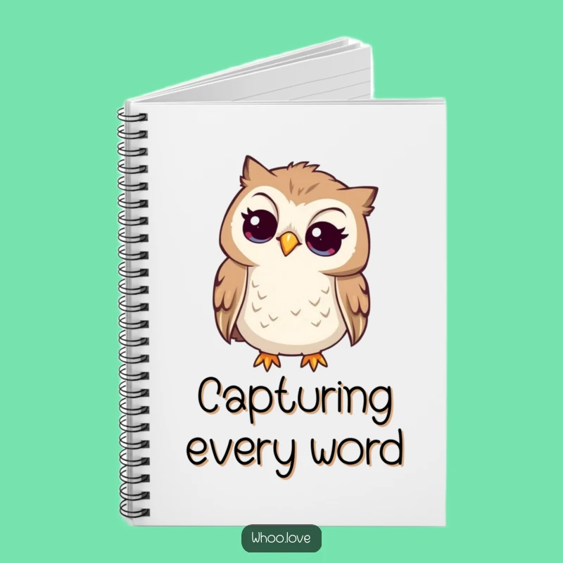Funny Curious Owl Notebook: Head Tilted Listening, For Notes & Ideas