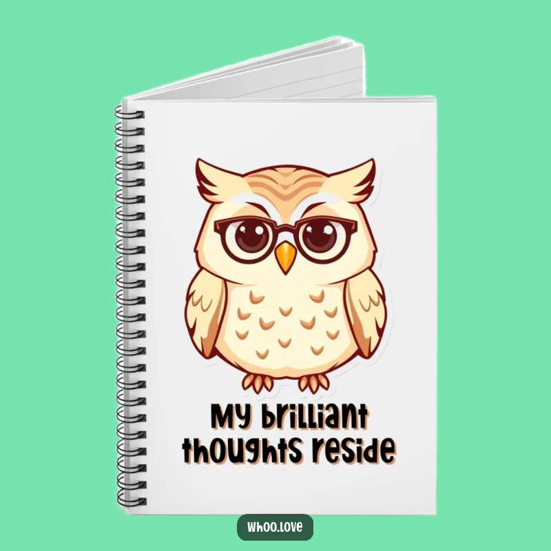 Funny Curious Owl Spectacles Notebook, Journal Your Ideas Intelligently, Perfect Funny Gift