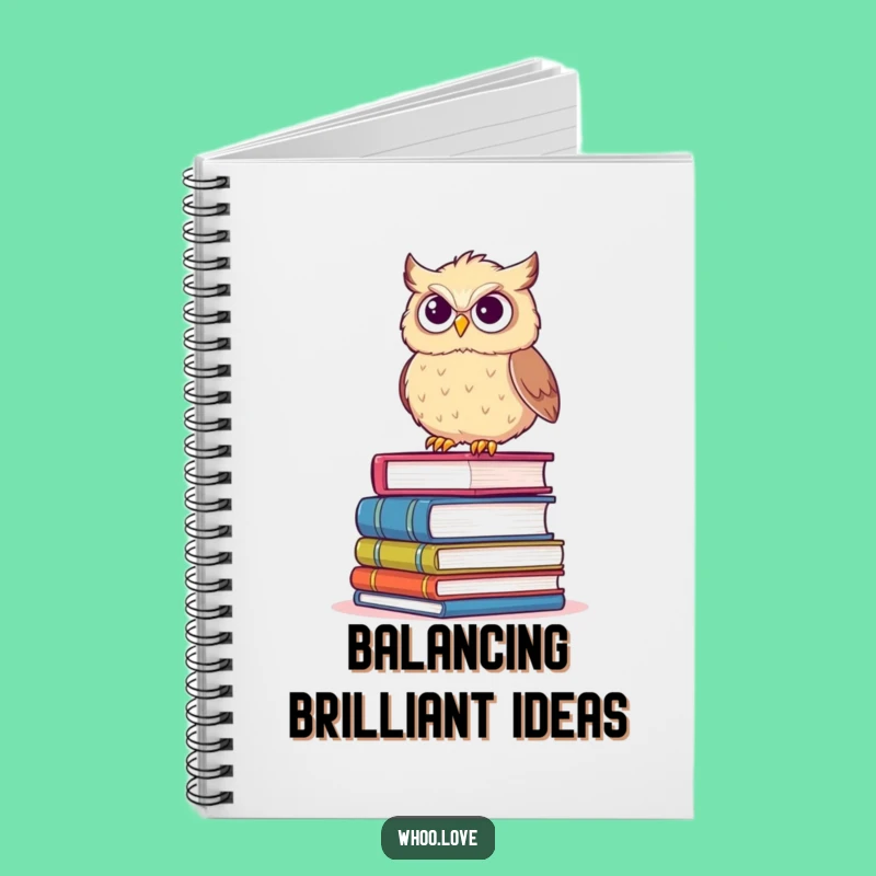 Funny Determined Owl Book Stack Notebook: Jot Down Smart Ideas
