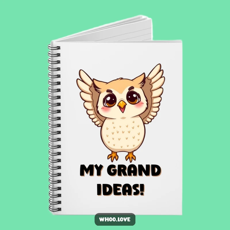 Funny Enthusiastic Owl Notebook - Jot Down Your Energetic Ideas
