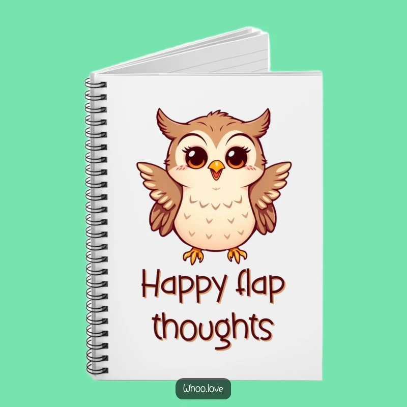Funny Happy Owl Flapping Wings Notebook: Jot Down Your Excitement
