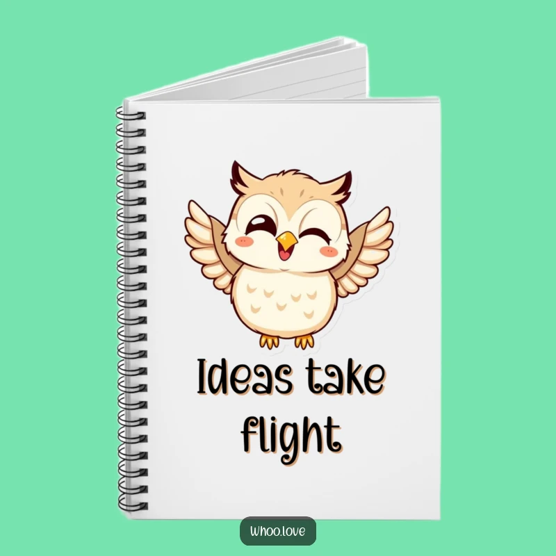 Funny Joyful Kawaii Owl Notebook - Jot Down Happy Thoughts