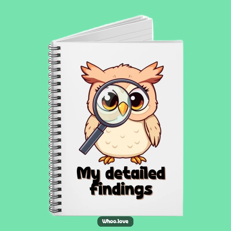 Funny Kawaii Owl Magnifying Notebook: Record Your Discoveries, Great Funny Gift