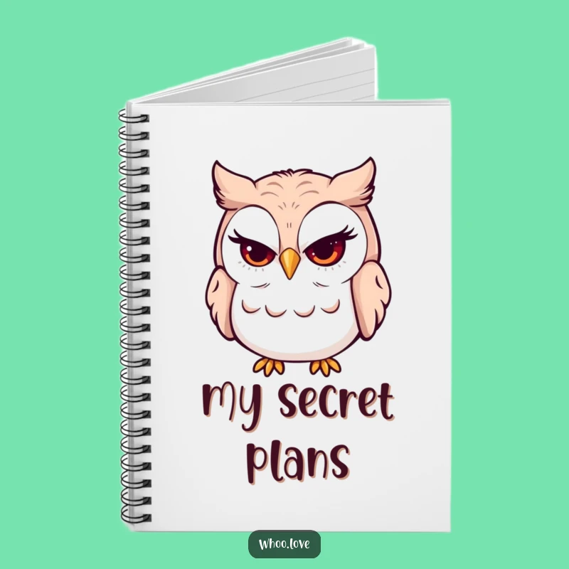 Funny Mischievous Grin Owl Notebook - Jot Down Your Secrets