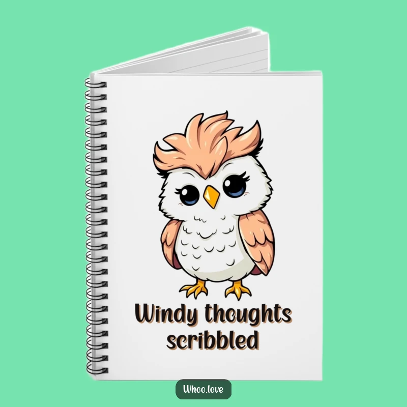 Funny Ruffled Owl Notebook: Silly Windy Journal for Bird Lovers