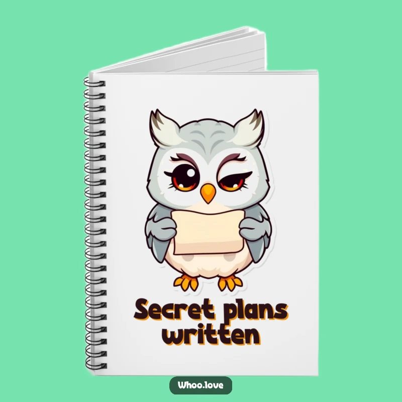 Funny Winking Owl Notebook: Secret Scroll Journal