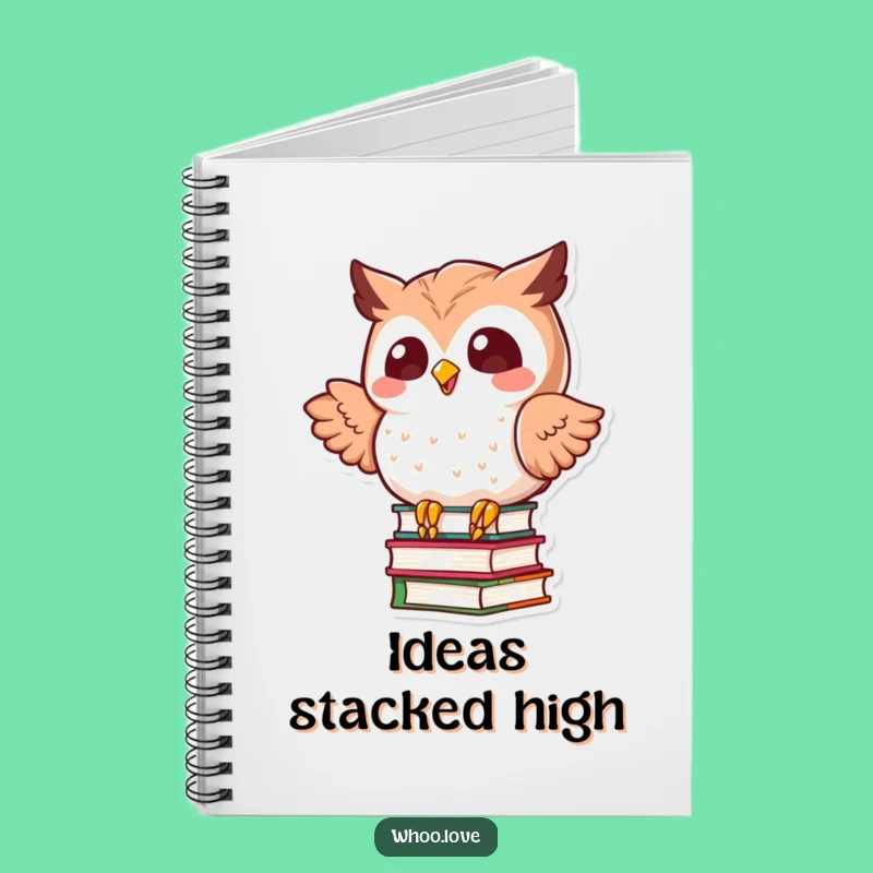 Funny Kawaii Owl Balancing Books Notebook: Jot Down Ideas with Humor