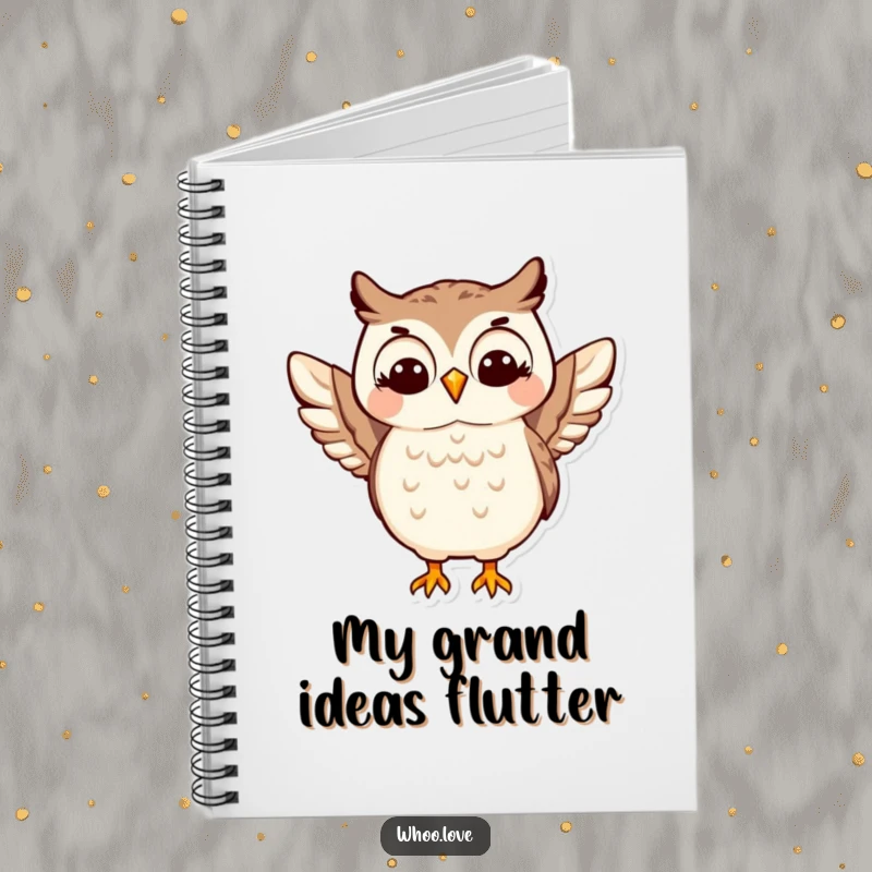 Funny Happy Owl Notebook: A lined notebook with a cheerful owl character doing a fun wing shimmy on the cover, inspiring creativity.