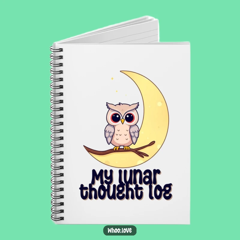 Funny Owl on Moon Notebook - Journal Your Night Thoughts