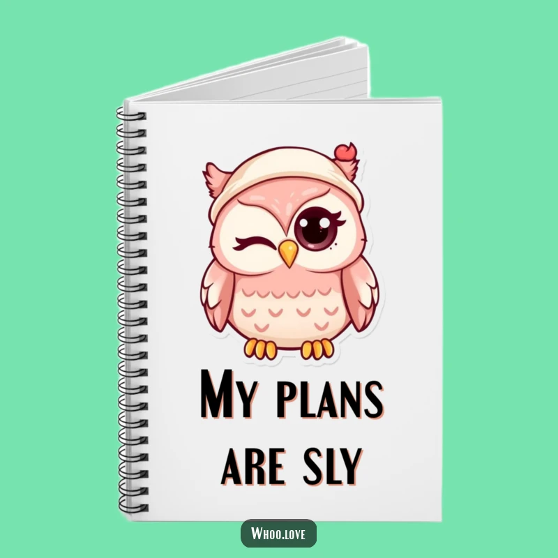 Funny Kawaii Owl Winking Notebook: Jot Down Ideas with Playful Flair