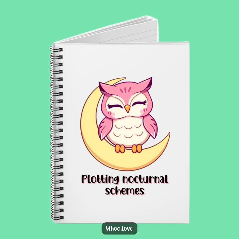Funny Winking Owl Moon Notebook, Journal Your Thoughts with Humor, Ideal Funny Gift
