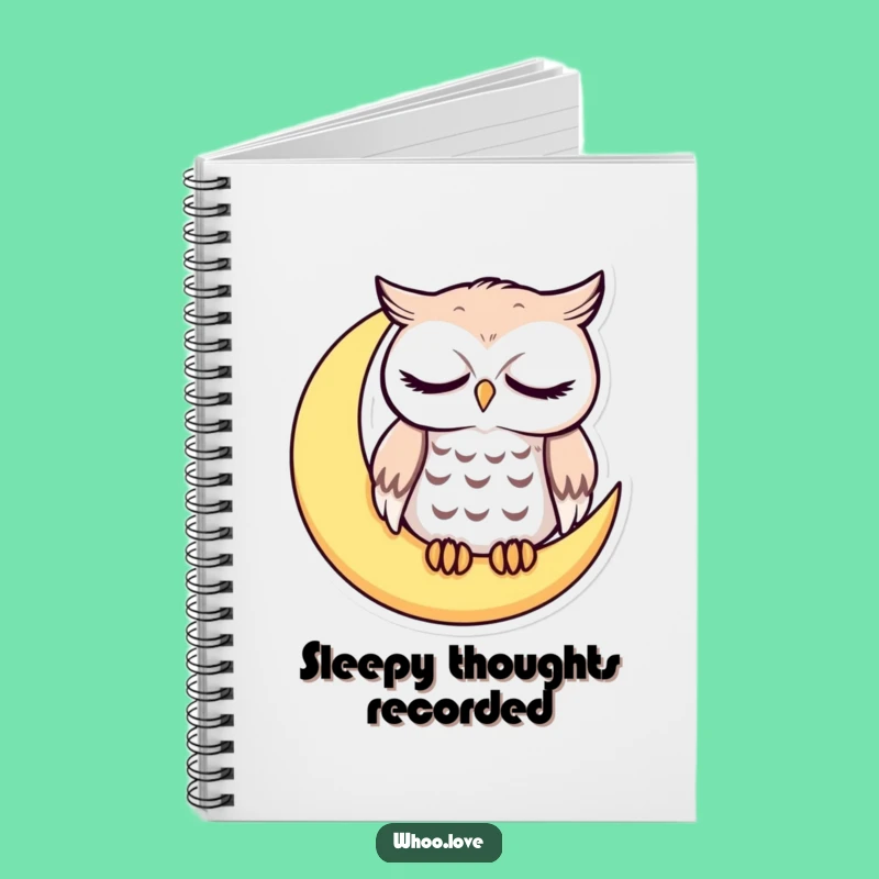 Funny Sleepy Owl Notebook: Adorable Moon Journal for Tired Souls