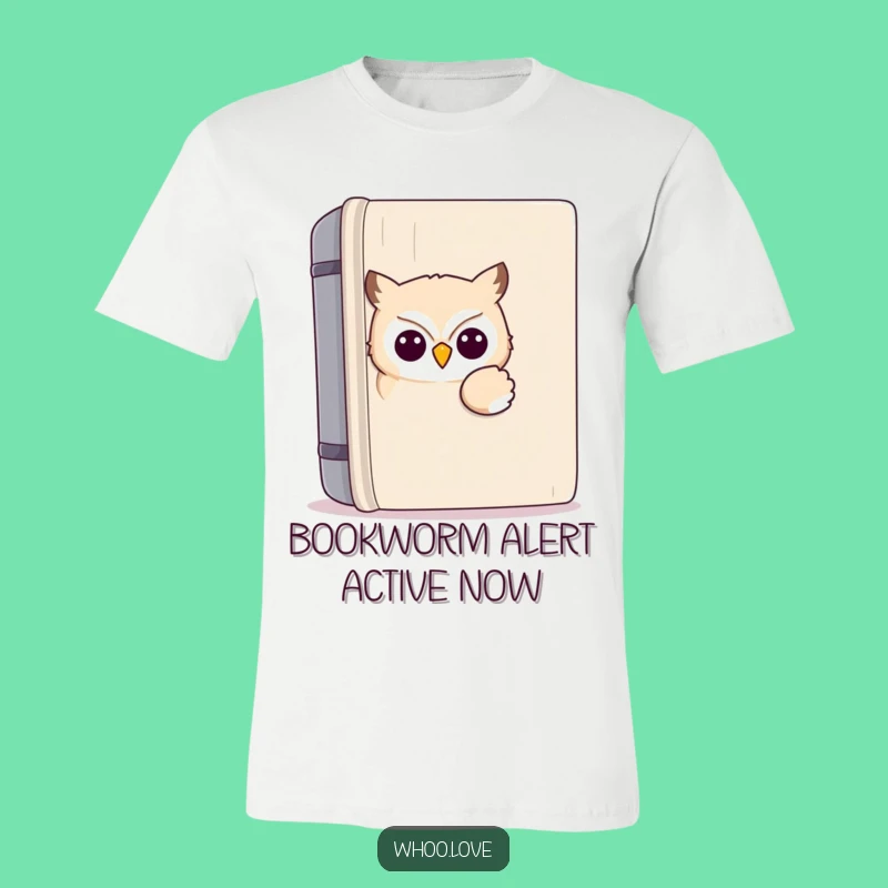 Funny Kawaii Owl Reading Tee: Cute Owl Peeking Book Lover T-Shirt, Hilarious Gift