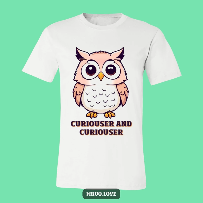 Funny Curious Owl T-Shirt - Inquisitive Bird Tee, Soft Cotton, Great Funny Gift