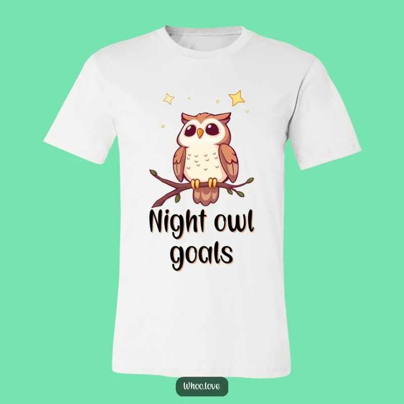 Funny Cheerful Owl Starry Night T-Shirt: Wear Your Dreams with This Whimsical Owl Tee