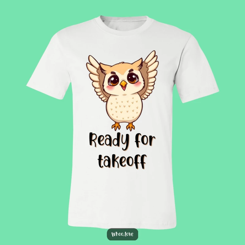 Funny Enthusiastic Owl T-Shirt - Joyful Wing Flap Graphic Tee