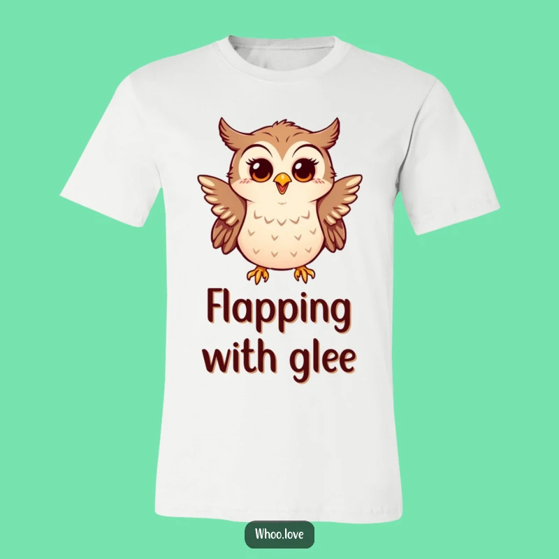 Funny Happy Owl Flapping Wings T-Shirt: Express Your Excitement!