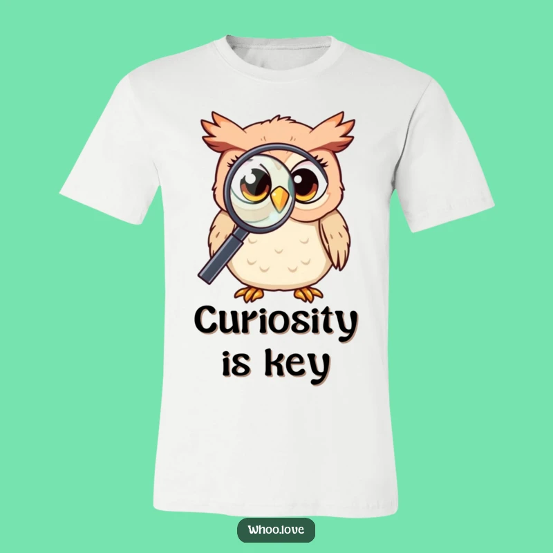 Funny Kawaii Owl Magnifying T-Shirt: Keen Observer Tee, Great Funny Gift