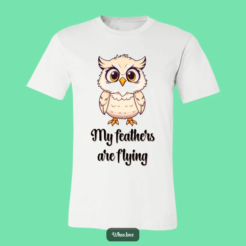 Funny Owl Gust Tee: Surprised Feathers, Hilarious Bird Lover Gift!