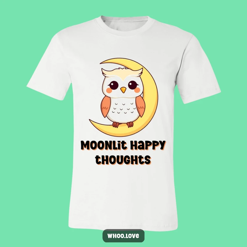 Funny Smiling Owl Moon T-Shirt: Celestial Vibes and Cozy Style