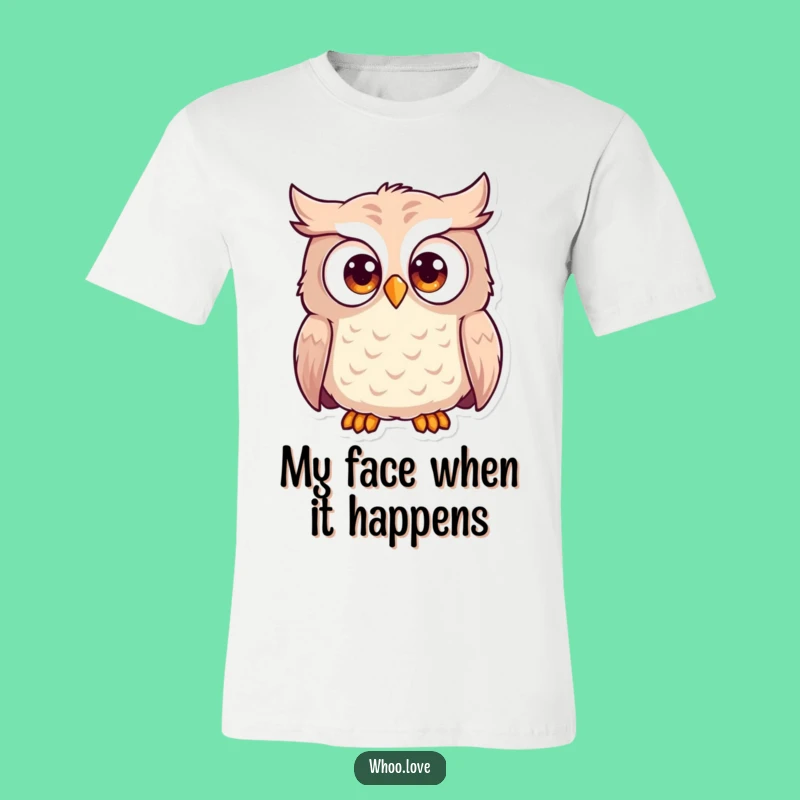 Funny Wide-Eyed Owl T-Shirt - Hilarious Surprise Graphic Tee