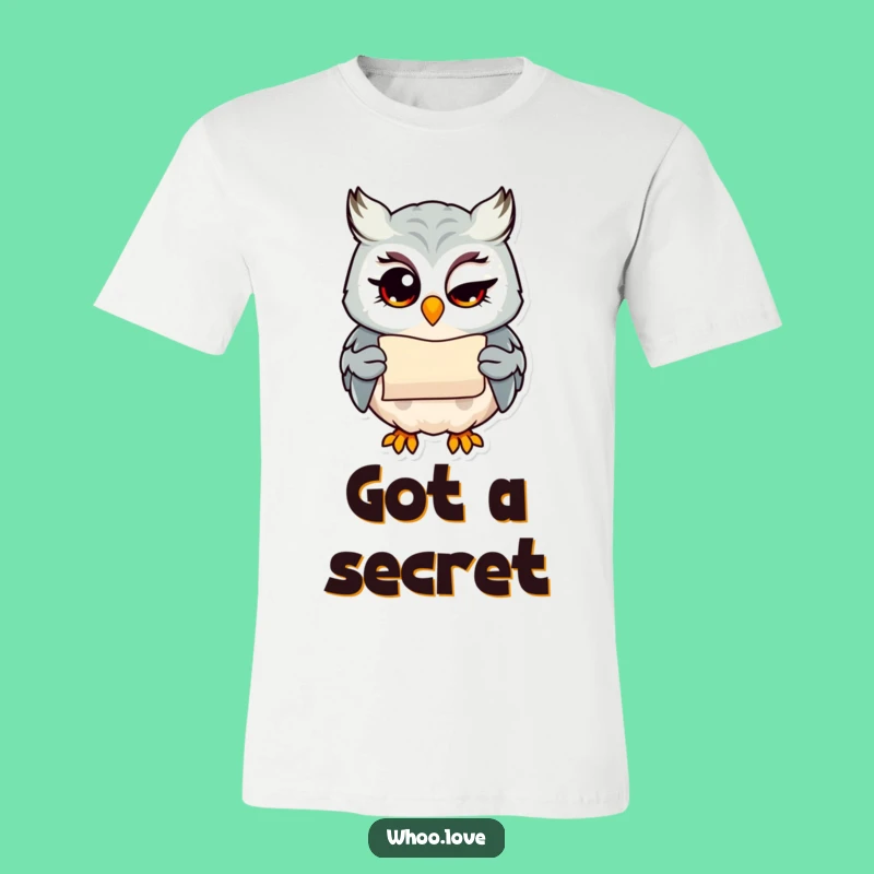 Funny Winking Owl T-Shirt: Secret Scroll Character Tee