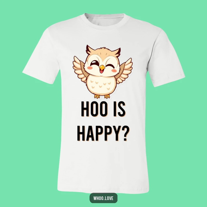 Funny Joyful Kawaii Owl T-Shirt - Wear Your Happiness Out Loud