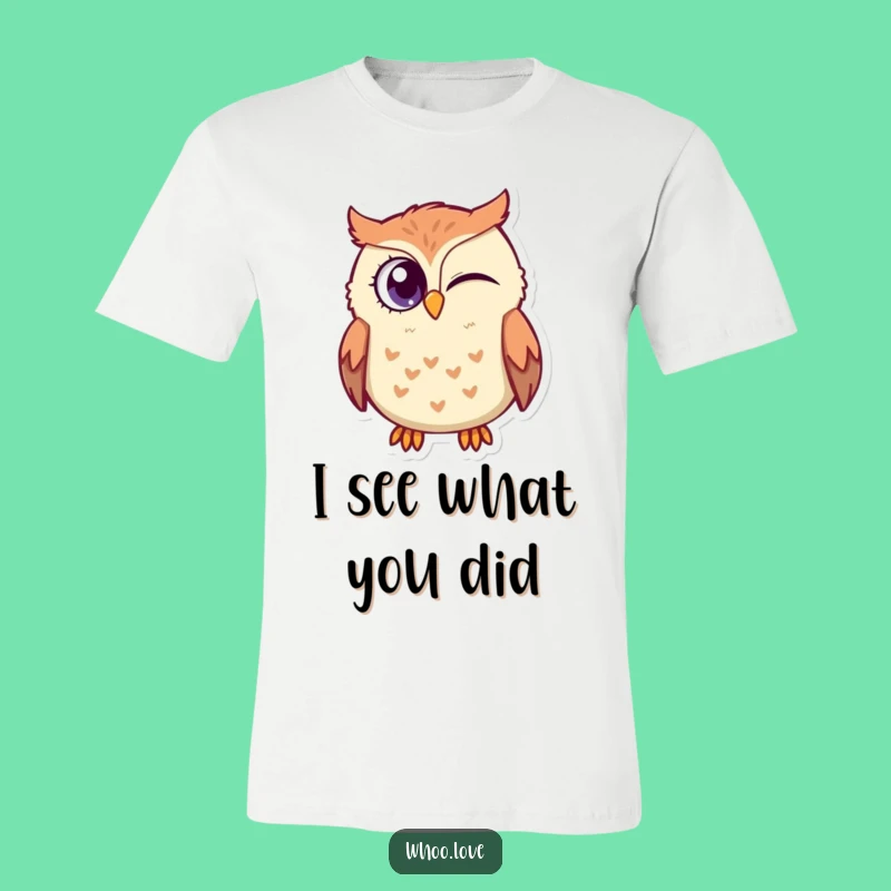 Funny Cheeky Owl T-Shirt: Playful Bird Wink, Great Gift for Mischievous Souls