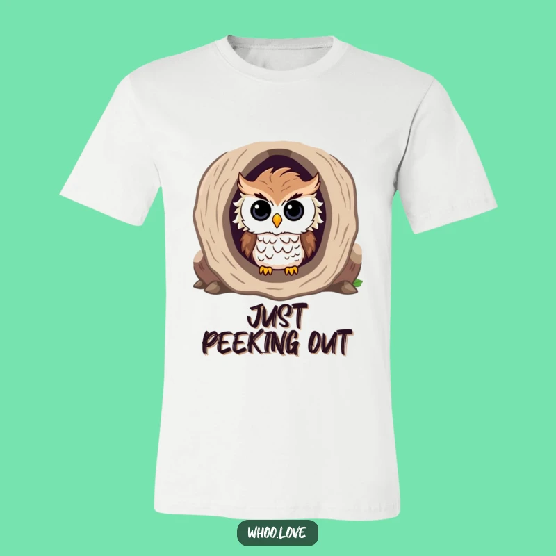 Funny Curious Owl Log T-Shirt: Show Off Your Inquisitive Side