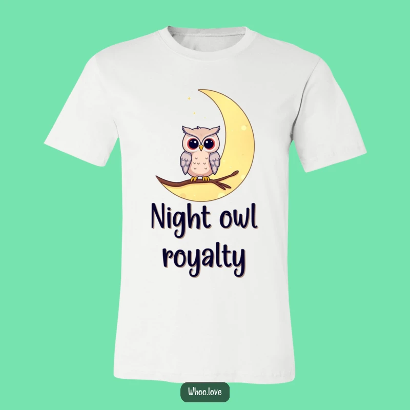 Funny Moon Perched Owl T-Shirt - Celestial Humor Graphic Tee
