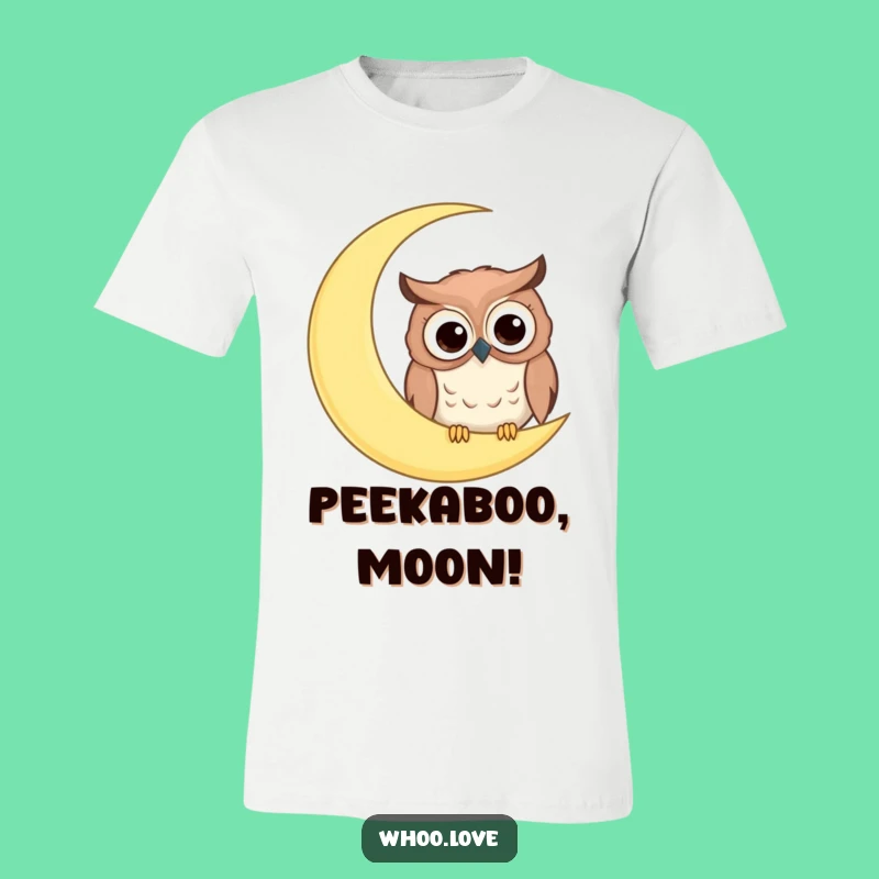 Funny Googly Eyes Owl Moon T-Shirt: Celestial Comedy Apparel