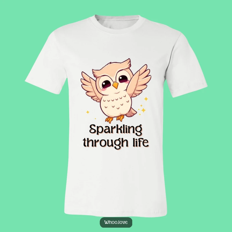 Funny Joyful Owl T-Shirt: Flutter with Happiness in This Sparkly Tee