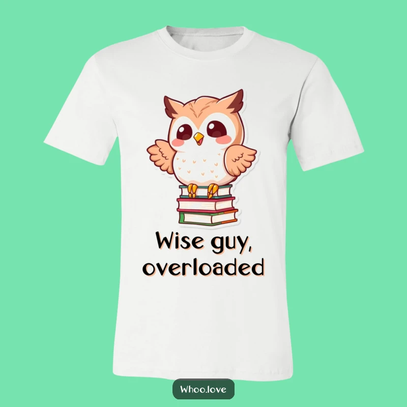 Funny Kawaii Owl Balancing Books T-Shirt: A Hilarious Gift for Readers