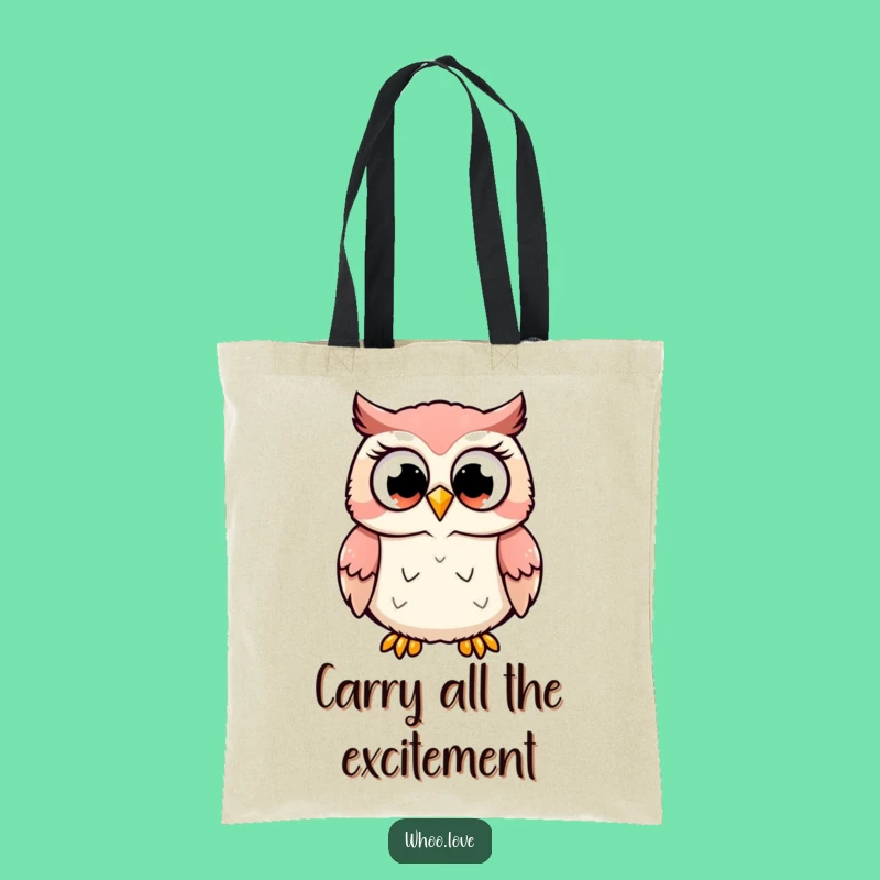 Funny Excited Owl Tote Bag: Carry Your Joy Everywhere You Go