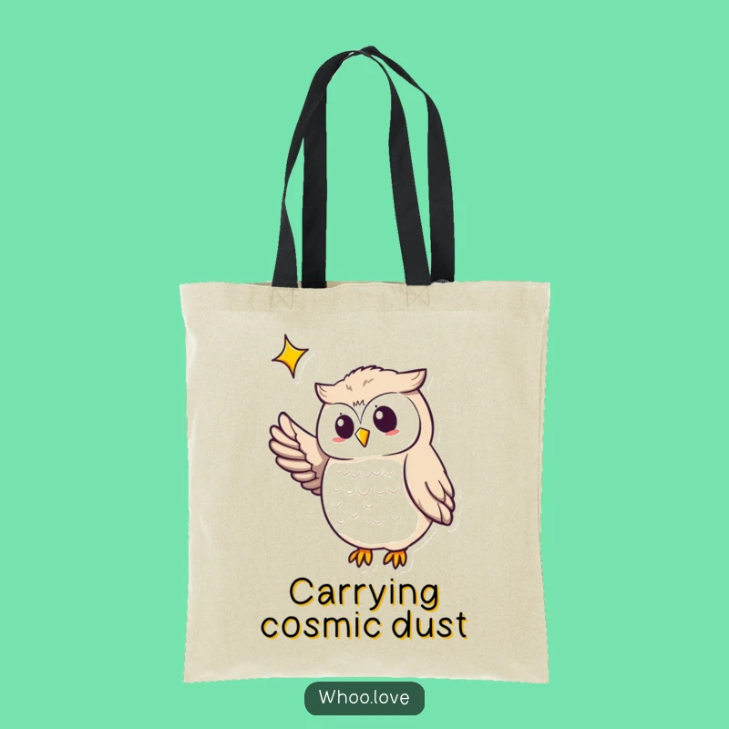 Funny Owl Guiding Star Tote Bag: Carry Your Dreams with Starry Style