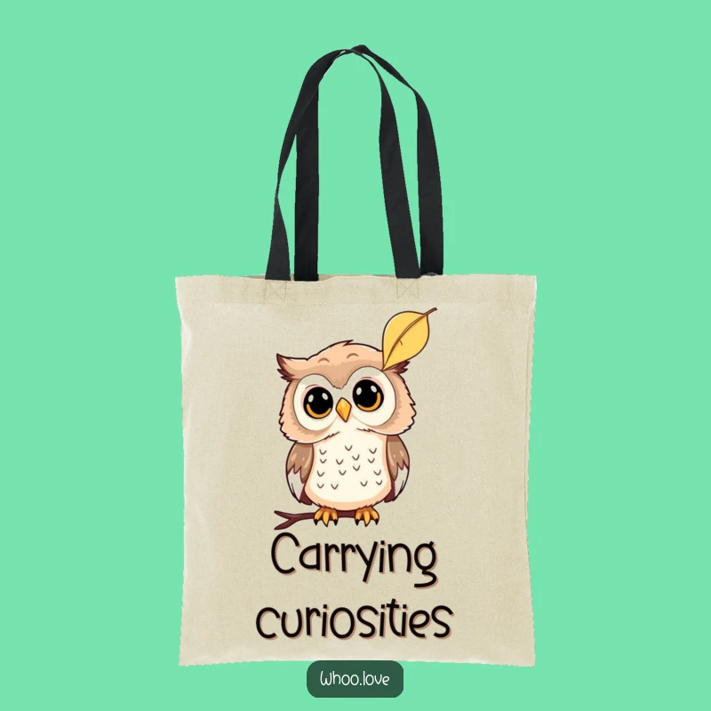 Funny Curious Owl Leaf Tote Bag: Carry Your Thoughts with You