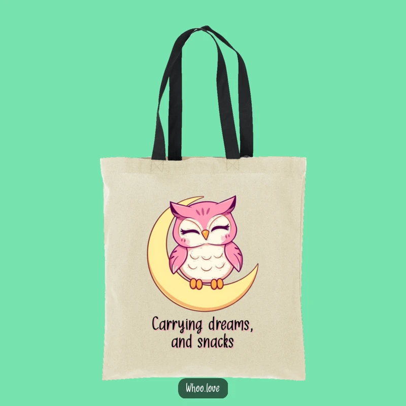 Funny Winking Owl Moon Tote Bag, Stylish and Humorous Carry-all, Perfect Funny Gift