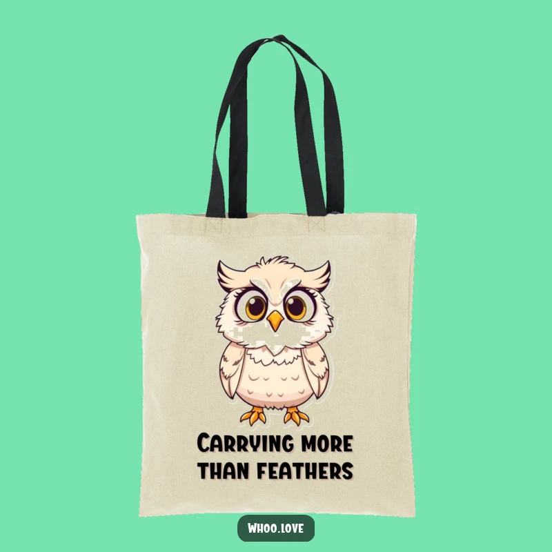 Funny Owl Adventure Tote: Surprised Feathers, Humorous Outdoor Gift!