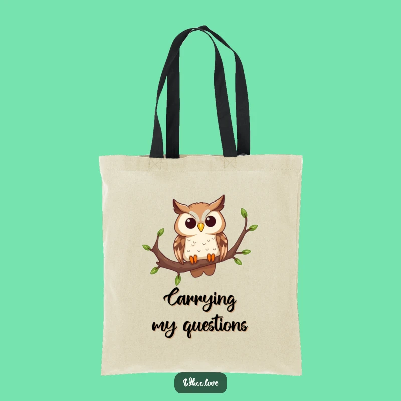 Funny Curious Owl Tote Bag: Carry Your Essentials with Whimsical Charm and Style